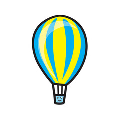 hot air balloon illustration vector doodle.