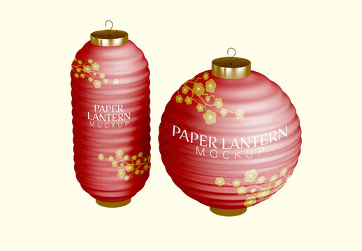 Chinese Paper Lanterns Mockup