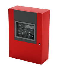 Fire Detection Alarm Monitor Panel System on transparent background. 3D illustration