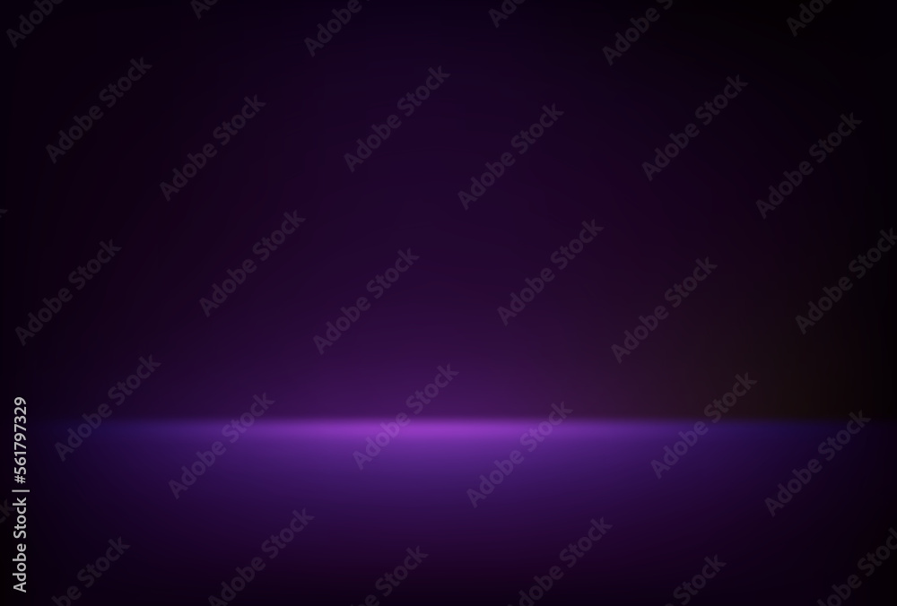 Aufkleber Abstract illuminated empty dark violet room. Design template. 3d vector background