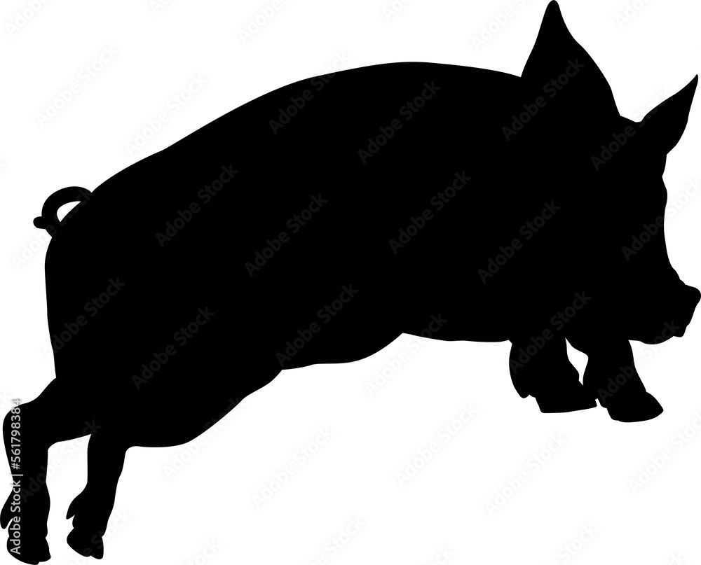 Canvas Prints Pig Silhouette Farm Animal