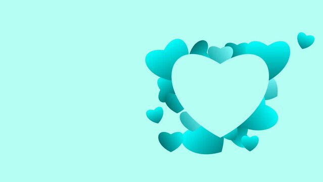 blue invisible heart animation for love event decoration and greeting clip.