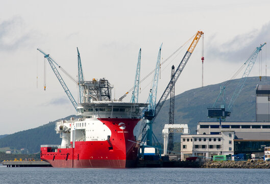 Karianne, an SX121 ( X-Bow ) subsea intervention vessel, being built at the Ulstein Works.  Ulsteinvik, Norway