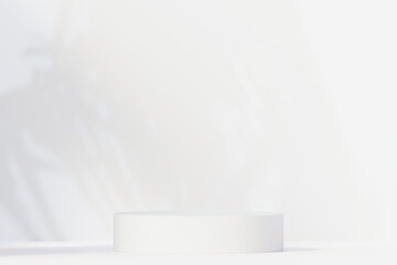 Minimal abstract product background concept, Blank podium, Platform on white background, Pedestal for product design or award display, 3d rendering, 3d illustration