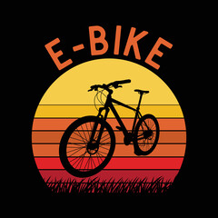 E-Bike - Vintage Electric Bike Bicycle Cycling & Cyclist