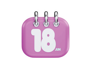 Calendar 3d rendering vector icon illustration