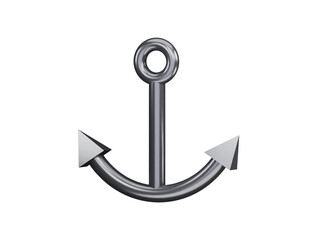 Anchor with 3d rendering vector icon illustration
