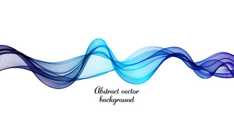Abstract white background, blue wave transparent lines background, design element