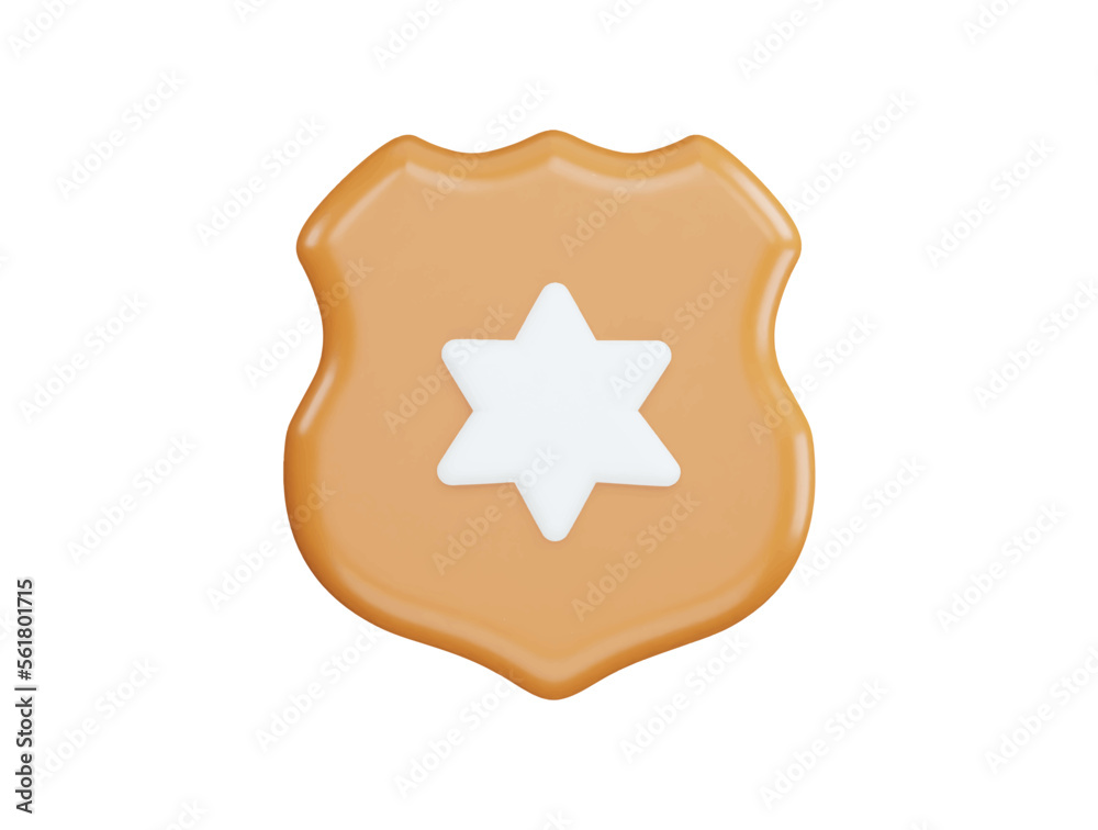 Poster Star and protect shield with 3d rendering vector icon illustration