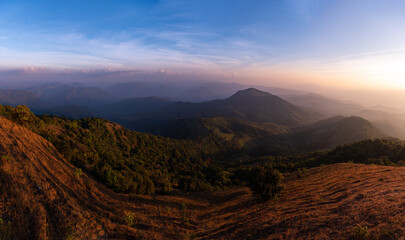 Obraz na płótnie Canvas Mountian range landscape look from view point of Pui Ko Mountain