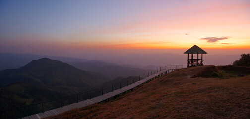 Mountian range landscape look from view point of Pui Ko Mountain
