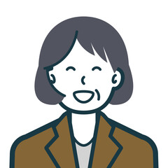 はじける笑顔のシニアビジネスウーマンのバストショット