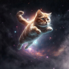 Cat Flies in Space