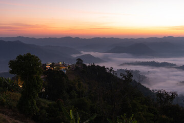 Mountian range landscape look from view point of Montawan Mountain