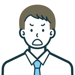 怒った顔のビジネスマンのバストショット3