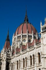 Obraz premium The Parliament Building. Budapest, Hungary. detail in sunshine