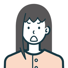 怒った顔の私服女性のバストショット3