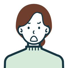 怒った顔の私服女性のバストショット4