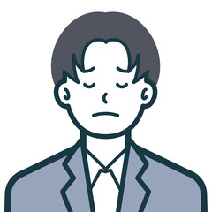 悲しげなビジネスマンのバストショット4