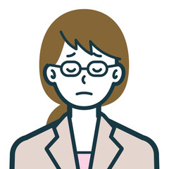 悲しげなビジネスウーマンのバストショット1