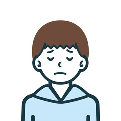 悲しげな男の子のバストショット1