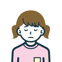 悲しげな女の子のバストショット1