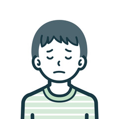 悲しげな男の子のバストショット2