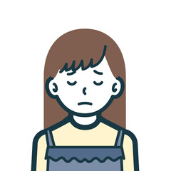 悲しげな女の子のバストショット2