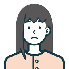 不安げな私服女性のバストショット3