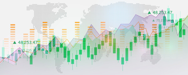 stock market graph concept white abstract background image