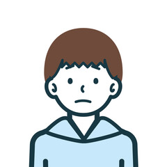 不安げな男の子のバストショット1