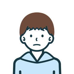 不安げな男の子のバストショット1