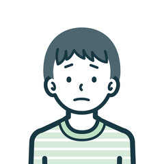 不安げな男の子のバストショット2