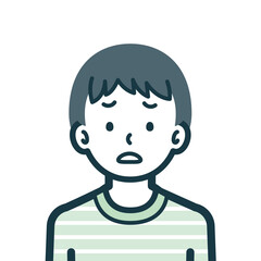 困り顔の男の子のバストショット2