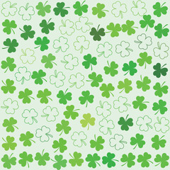 Green clover or shamrock pattern background for St. Patrick's Day.