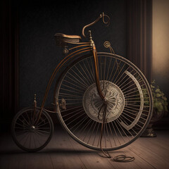 Vintage bicycle. Generative AI.