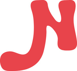 N Alternate Uppercase Retro Valentine Letters Long Swooch Glyph