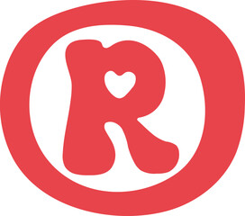 Trademark Sign Retro Valentine Symbol Letters