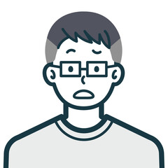 困惑している私服男性のバストショット3