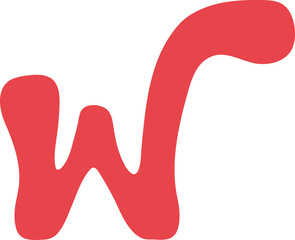 W Alternate Uppercase Retro Valentine Letters Long Swooch Glyph