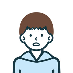 困惑している男の子のバストショット1