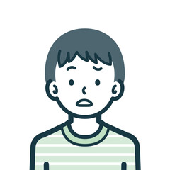 困惑している男の子のバストショット2