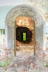 Obraz premium interior, ruins of an abandoned Orthodox church