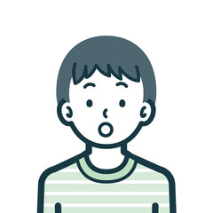 びっくりしている男の子のバストショット2