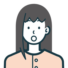 びっくりしている私服女性のバストショット3