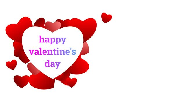 happy valentine's day greeting clip on white background.