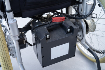 Battery of electric wheelchair for patient or people with disability people.