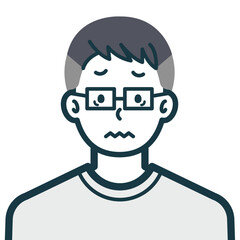 怖がっている私服男性のバストショット3