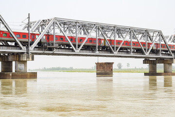 Ganga as seen in Garh Mukteshwar, Uttar Pradesh, India, River Ganga is believed to be the holiest river for Hindus, A view of Garh Ganga Brij ghat which is very famous religious place for Hindus