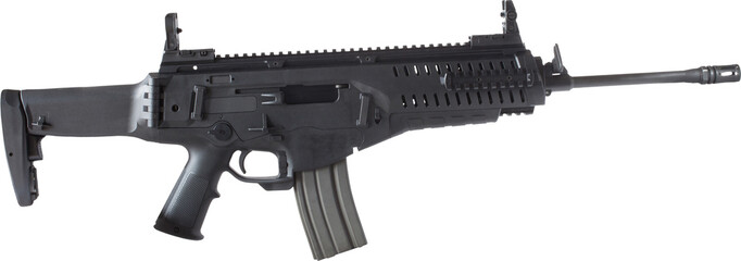 High capacity magazine in an assault rifle